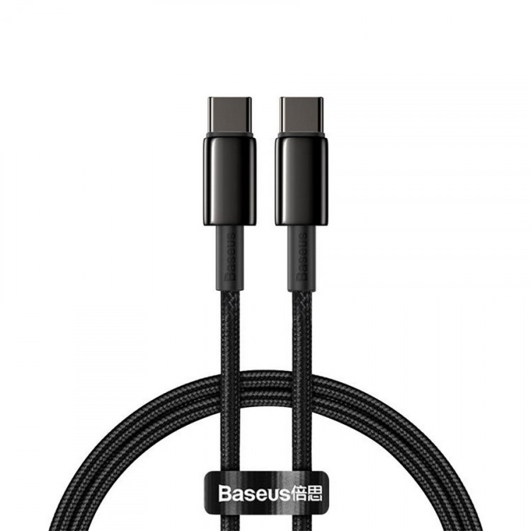 Кабель USB Baseus Tungsten Gold Fast Charging Cable Type-C - Type-C 100W 1м Черный (Baseus CATWJ-01)