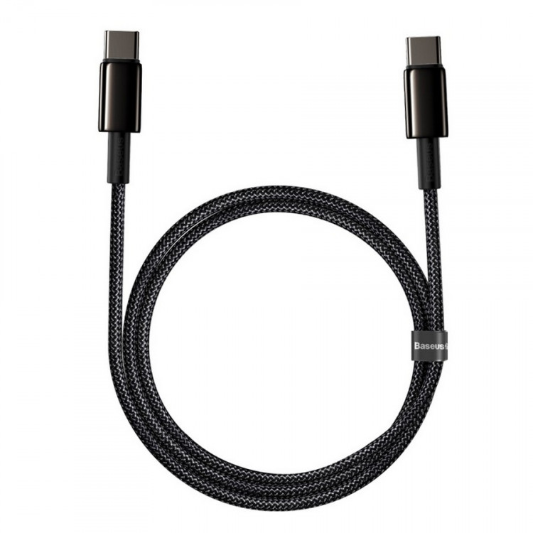Кабель USB Baseus Tungsten Gold Fast Charging Cable Type-C - Type-C 100W 1м Черный (Baseus CATWJ-01)
