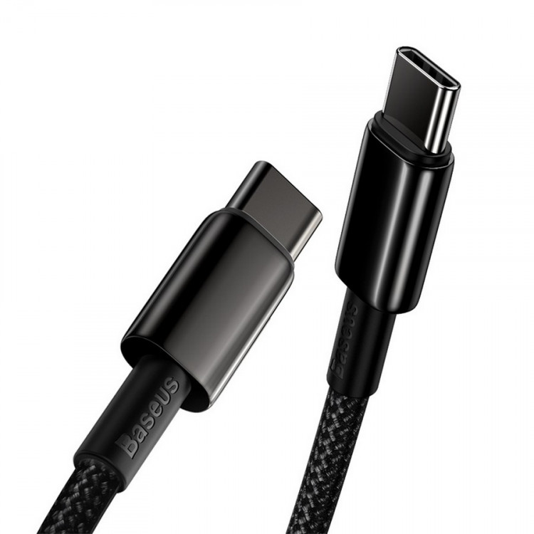 Кабель USB Baseus Tungsten Gold Fast Charging Cable Type-C - Type-C 100W 1м Черный (Baseus CATWJ-01)