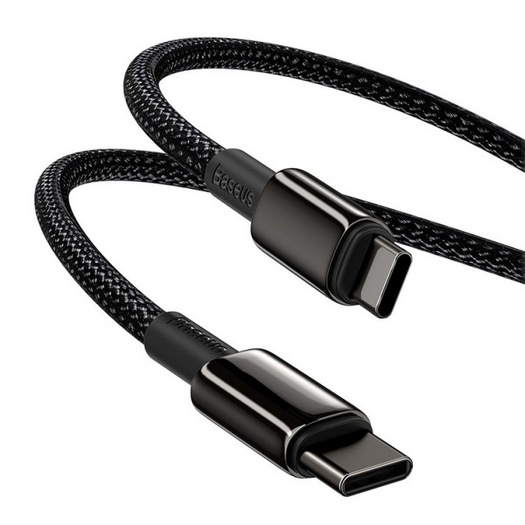 Кабель USB Baseus Tungsten Gold Fast Charging Cable Type-C - Type-C 100W 1м Черный (Baseus CATWJ-01)