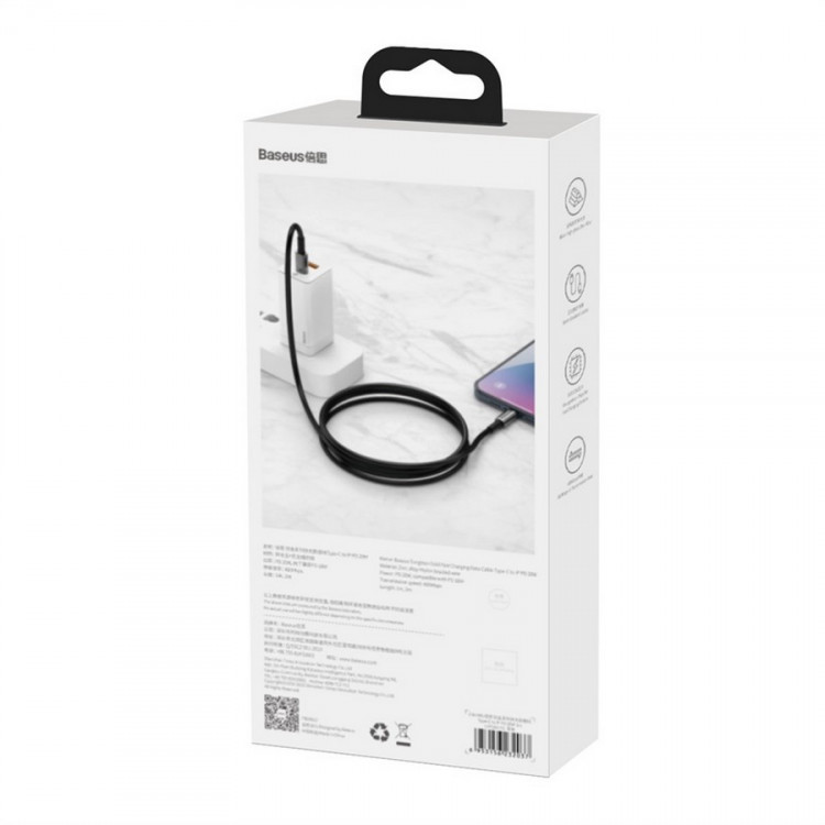 Кабель USB Baseus Tungsten Gold Fast Charging Cable Type-C - Type-C 100W 1м Черный (Baseus CATWJ-01)