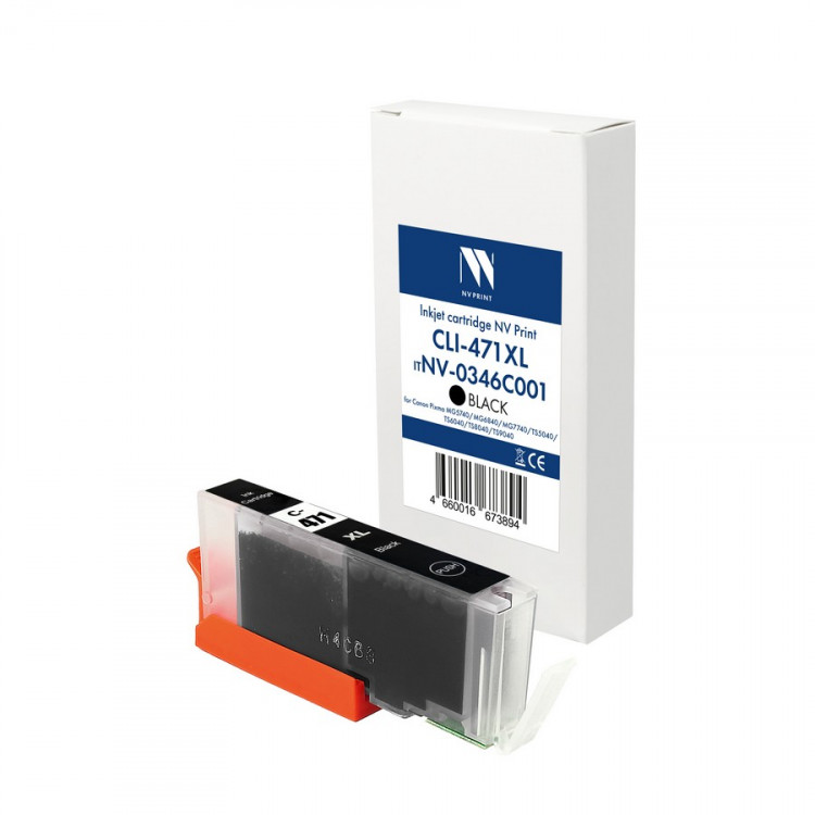 NV Print NVP-0346C001 Струйный картридж CLI-471XL (NV-0346C001) Black для Canon Pixma MG5740 / MG6840 / MG7740 / TS5040 / TS6040 / TS8040 / TS9040 (12 мл) совместимый