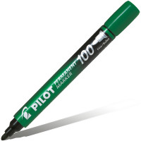 Маркер перманентный Pilot Permanent marker 100, зеленый, 1 мм (Pilot SCA-100-G)