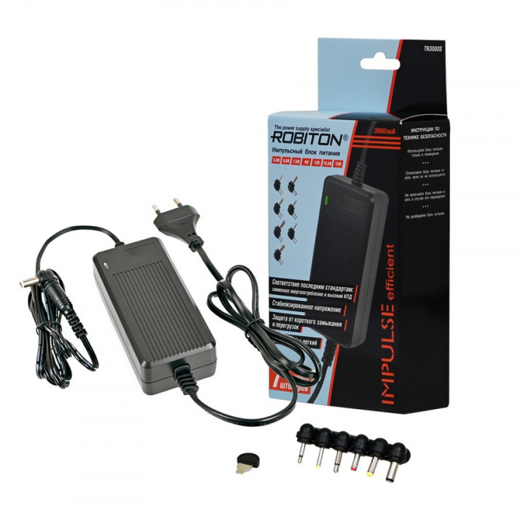Адаптер/блок питания ROBITON TN3000S 3000мА импульсный BL1