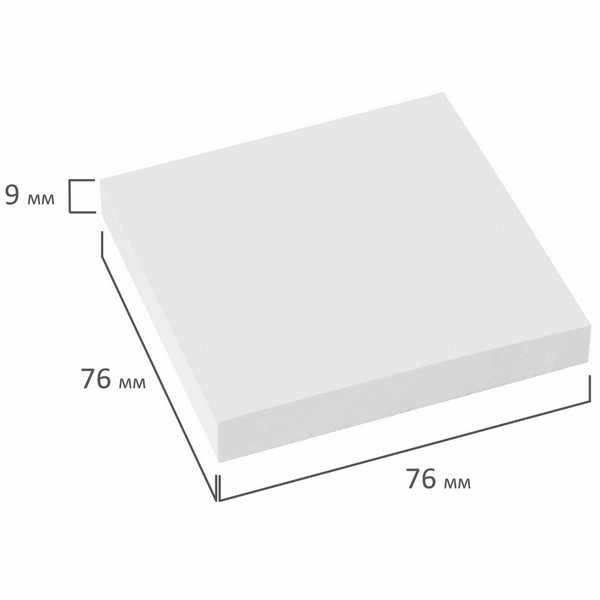 Блок самоклеящийся (стикеры) STAFF MANAGER 76х76 мм, 100 листов, белый, 1 шт. (STAFF 129350)