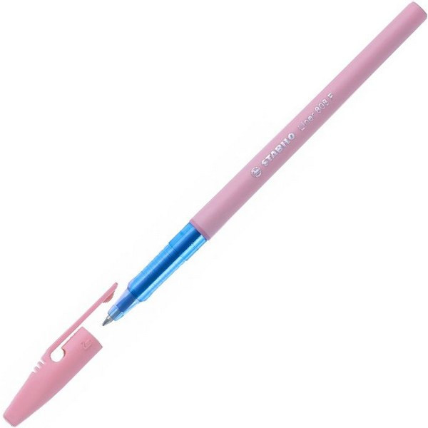 Ручка Шариковая Stabilo Liner Pastel 808 F Синяя, Корпус Розовый  Цвет Чернил: Синий 0,38 мм. (STABILO 808FP/41-4, 808FP1041-4)