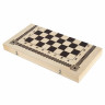 Шахматы, шашки, нарды 3 в 1 деревянные, лакированные, глянцевые, доска 40х40 см, ЗОЛОТАЯ СКАЗКА, 665364