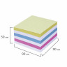 Блок для записей STAFF непроклеенный, куб 9х9х5 см, цветной, чередование с белым, 1 шт. (STAFF 126365)