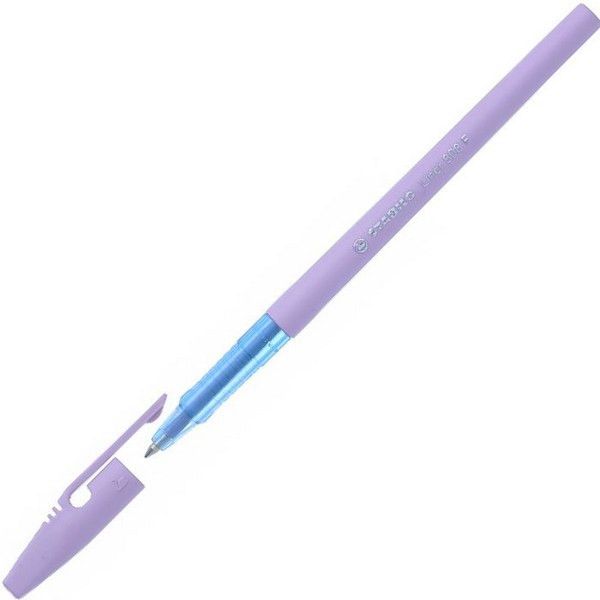 Ручка шариковая Stabilo Liner Pastel 808 F, 0,38 мм., корпус лавандовый, Синяя (STABILO 808FP/41-6, 808FP1041-6)