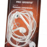 Наушники Pro Legend Lite PL5024 с микрофоном, белые, вкладыши, 18-20kHz,116#3dB,32Ом, рег.громк. д/Apple BL1