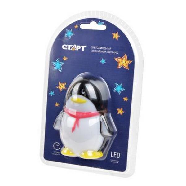 СТАРТ NL 1LED пингвин черный ночник с выключателем BL1 Светильник
