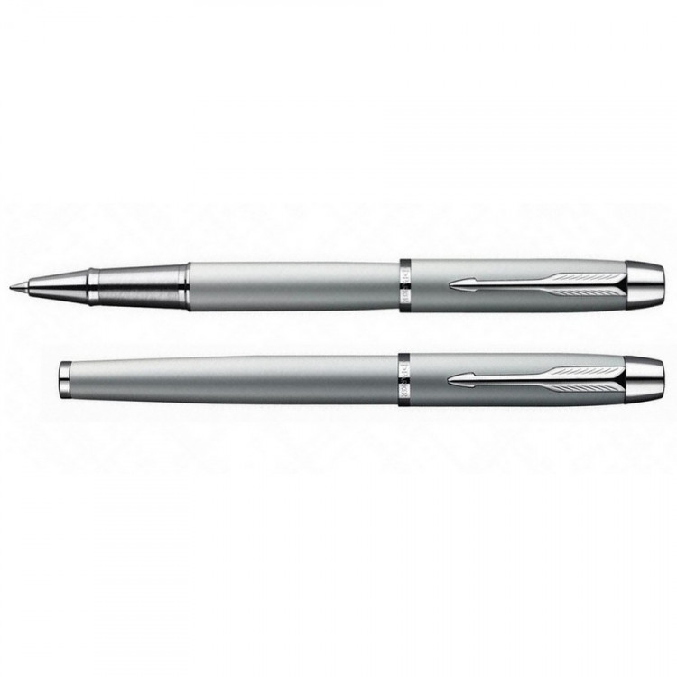 Ручка роллер PARKER I.M. Metal T221, Silver Chrome CT, Синий (PARKER S0856370)