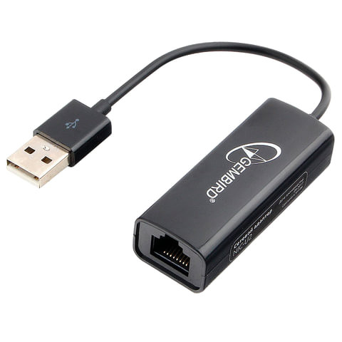 Переходник RJ-45 - USB 2.0 GEMBIRD, для подключения к локальной сети и Интернет, NIC-U2