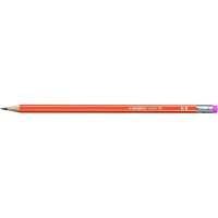 Карандаш Чернографитный Stabilo Pencil 160 Hb С Ластиком, Корпус Оранжевый (STABILO 2160/03-HB)