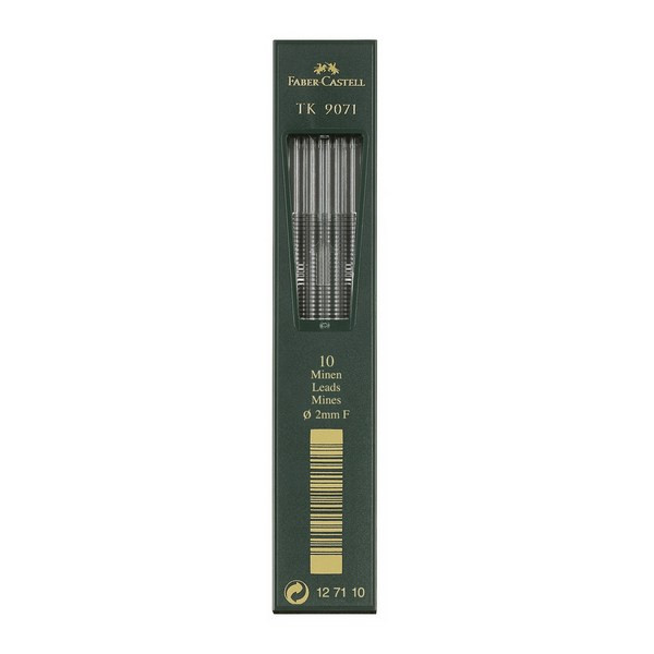 Грифели для карандашей Faber-Castell TK 9071 графитные 2 мм F 10 шт. (Faber-Castell 127110)