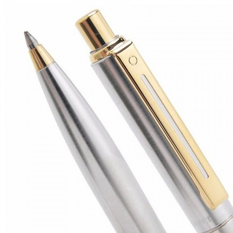Ручка шариковая автоматическая Sheaffer Sentinel 325 Brushed Chrome, Gold Tone Trim, Синяя (SHEAFFER SВ32550С/E232551)