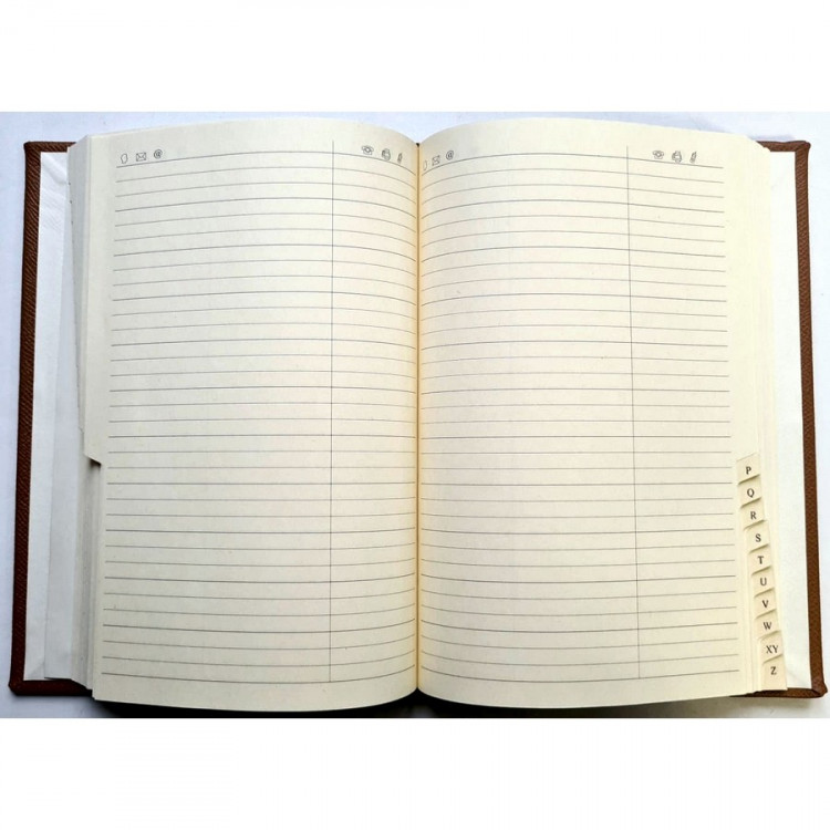 Телефонная книга Rossi, А5, 220 x 150 мм, латинский алфавит, коричневая (Rossi 50032)