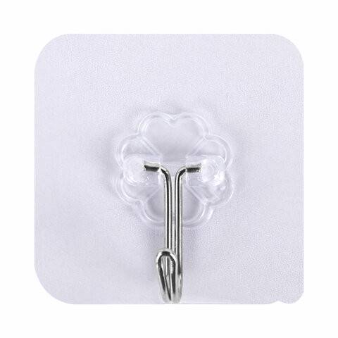 Крючки самоклеящиеся LAIMA Home, универсальные, площадка 6х6 см, сталь + ПВХ, Комплект 20 шт. (LAIMA 608792)