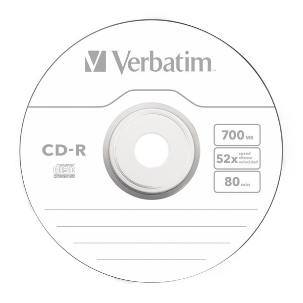 Записываемый компакт-диск Verbatim 43411 CD-R 80 52x DL CB/100 (Комплект 100 шт.)