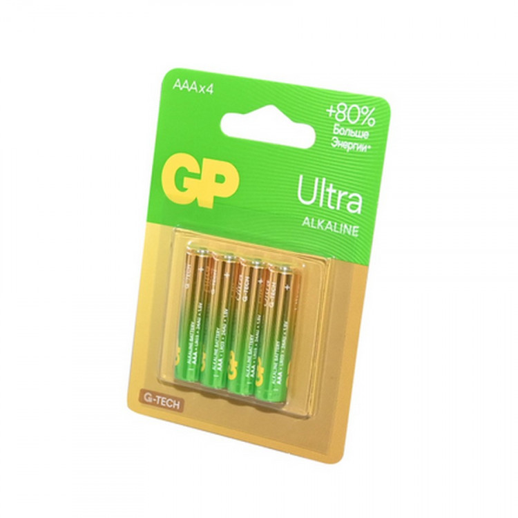 Батарейка GP Ultra GP24AUA21-2CRSBC4 G-TECH LR03 BL4 (Комплект 4 шт.)