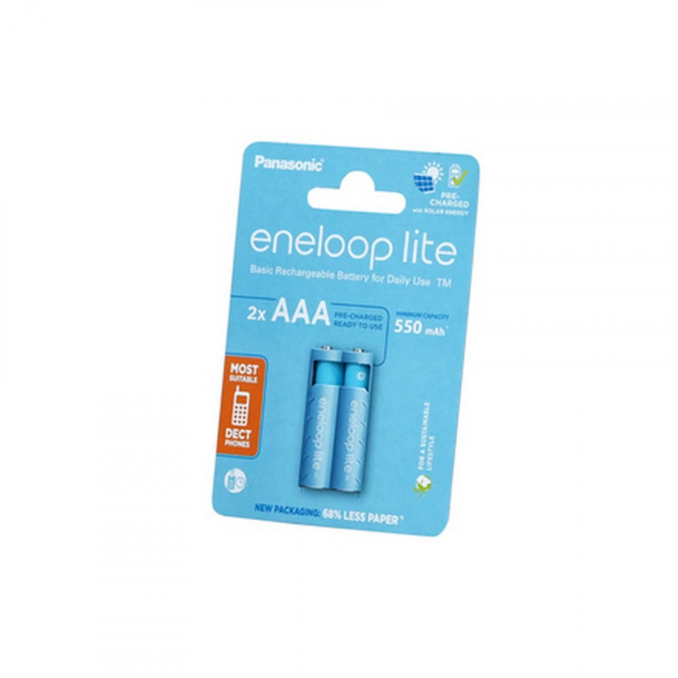 Аккумулятор Panasonic eneloop lite BK-4LCCE/2CP 550мАч AAA BL2 (Комплект 2 шт.)
