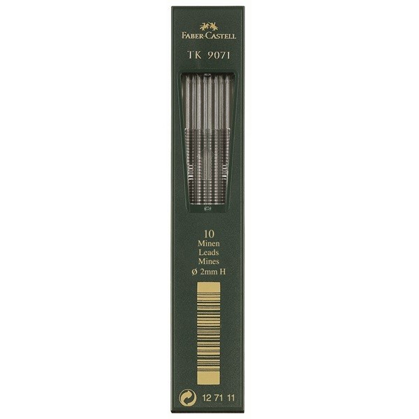 Грифели для карандашей Faber-Castell TK 9071 графитные 2 мм H 10 шт. (Faber-Castell 127111)