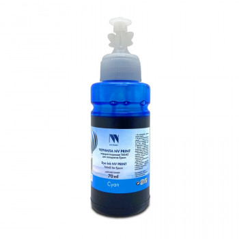 NV Print NVP-INK-T6642C Чернила T6642 (C13T66424A) для Epson L100, L110, L120, L132, L200, L210, L222, L300, L312, L350, L355, L362, L366, L456, L550, L555, L566, L1300, L386, L486, L121, L3050, L3060, L3070, L364, L382,  L605, L655, L1455 (70 ml) Cyan со NVP-INK-T6642C, Совместимость: , ресурс: 0 стр.