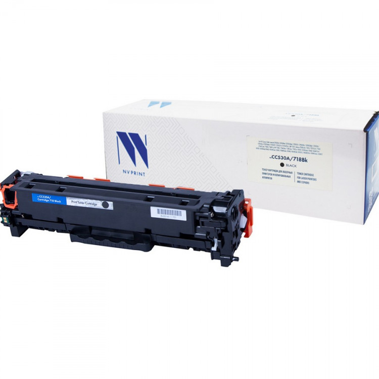 NV Print NVP-CC530A/718Bk Картридж совместимый NV-CC530A / NV-718 Black универсальные для HP / Canon Color LaserJet CP2024 /  CP2024n /  CP2024dn /  CP2025 /  CP2025n /  CP2025dn /  CP2026 /  CP2026n /  CP2026dn /  CP2027 /  CP2027n /  CP2027dn /  LBP 720