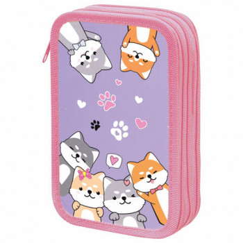 Пенал ЮНЛАНДИЯ, 2 отделения, картон с эффектом soft-touch, 19х11 см, &quot;Best fellows&quot;, 273497 