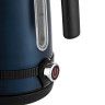 Чайник KITFORT КТ-6121-3, 1,7 л, 2200 Вт, закрытый нагревательный элемент, LED-дисплей, ТЕРМОРЕГУЛЯТОР, сталь, синий