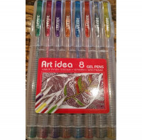 Набор гелевых ручек Art Idea чернила с блестками, 8 цветов (Art Idea 240453)