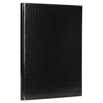 Блокнот БОЛЬШОЙ ФОРМАТ 210х290 мм, А4, 80 л., бумвинил &quot;METALLIC&quot;, клетка, блок 5 цв., HATBER, черный, 084774, 80ББ4В1 