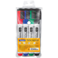 Набор маркеров для белой доски OfficeSpace, на магните, 4 цвета, 3 мм (OfficeSpace 268350)