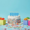 Набор свечей для торта 20 шт., 8 см, с держателями, голубые, ЗОЛОТАЯ СКАЗКА, в блистере, 591455
