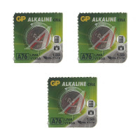 Батарейка GP Alkaline cell А76 AG13 LR44 357 МЦ-1154 Отрывной блок Комплект 3 батарейки