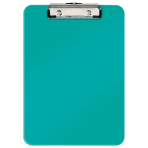 Доска-планшет LEITZ "WOW", с верхним прижимом, A4, 320х228 мм, пластик, 1,7 мм, бирюзовая, 39710051