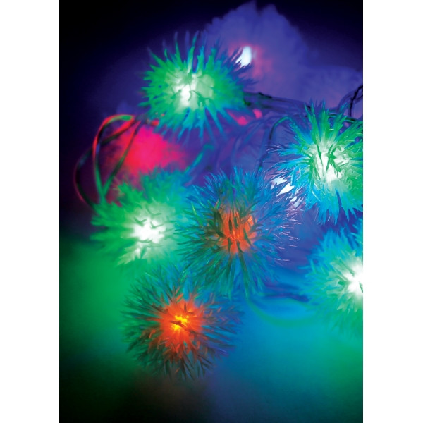 КОСМОС KOC_GIR30LEDRUBBALL1_RGB 30LED, шарики, 8 режимов мигания, мультиколор,  4.4м Гирлянда