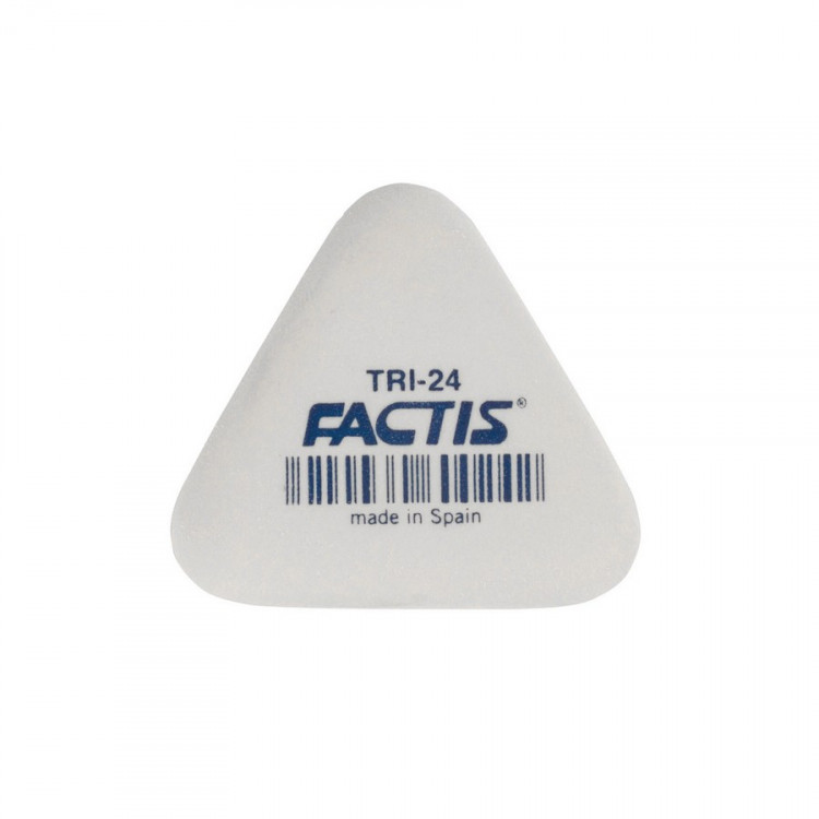 Ластик FACTIS TRI 24 (Испания), 51х46х12 мм, белый, треугольный, мягкий, синтетический каучук (FACTIS TRI-24)