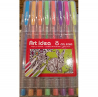 Набор гелевых ручек Art Idea флуоресцентные, 8 цветов (240457)