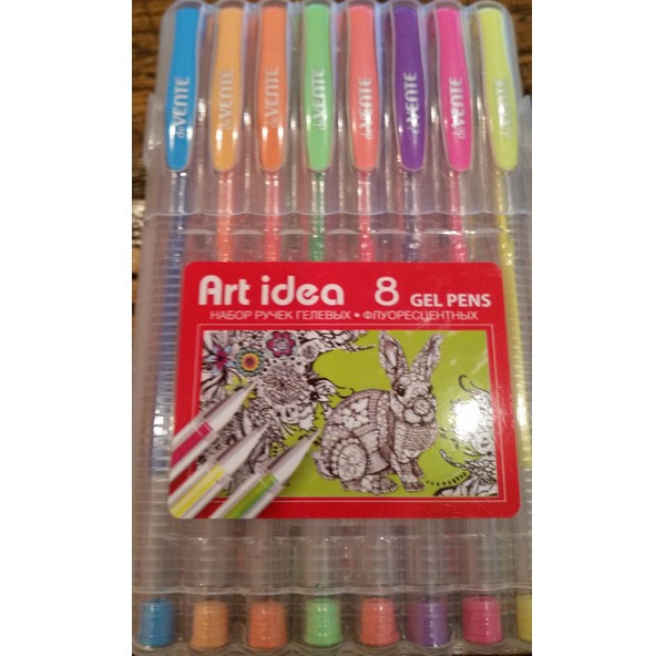 Набор гелевых ручек Art Idea флуоресцентные, 8 цветов (Art Idea 240457)