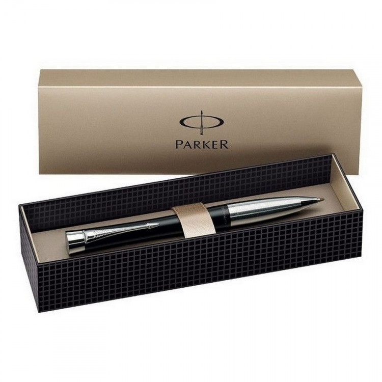Ручка шариковая автоматическая Parker Urban K200, Muted Black CT, стержень: синий (Parker S0767030, 2150858)