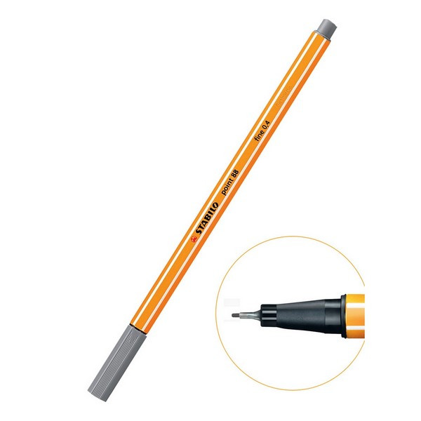 Ручка капиллярная Stabilo Point 88 0,4 мм, темно-серый (Stabilo 88/96)