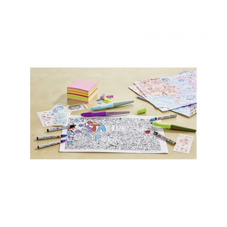 Ручка роллер STABILO fun, 0,5мм, корпус зеленый, синий, блистер (STABILO B-46919-5)