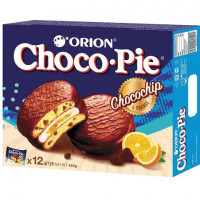 Печенье ORION "Choco Pie Chocochip" c апельсином и кусочками шоколада, 360 г (12 штук х 30 г), О0000013006