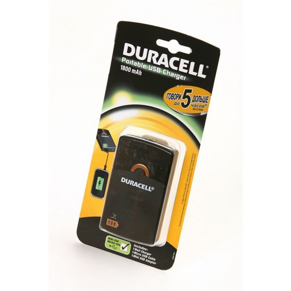 Универсальный внешний аккумулятор DURACELL Portable USB Charger 1800мАч BL1