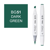 Маркер спиртовой ShinHanart Touch Twin Brush BG51 Зеленый темный (ShinHanart 1210051)