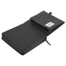 Скетчбук, черная бумага 140 г/м2, 120х120 мм, 80 л., КОЖЗАМ, резинка, карман, BRAUBERG ART CLASSIC, черный, 113202
