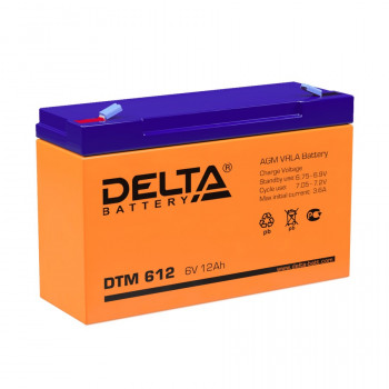 Energon Delta DTM 612 Аккумуляторная батарея DELTA DTM 612 (6В / 12Ач, Тип: AGM, Клемма: F1, ДхШхВ: 151х50х94мм (Полная высота: 100мм), срок службы: 6 лет, Гарантия: 1г, вес: 1,7кг) 