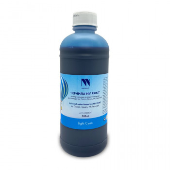 NV Print NVP-INK500ULC Чернила универсальные на водной основе NV-INK500ULC для аппаратов Сanon / Epson / НР / Lexmark (500 ml) Light Cyan совместимые NVP-INK500ULC, Совместимость: , ресурс: 0 стр.