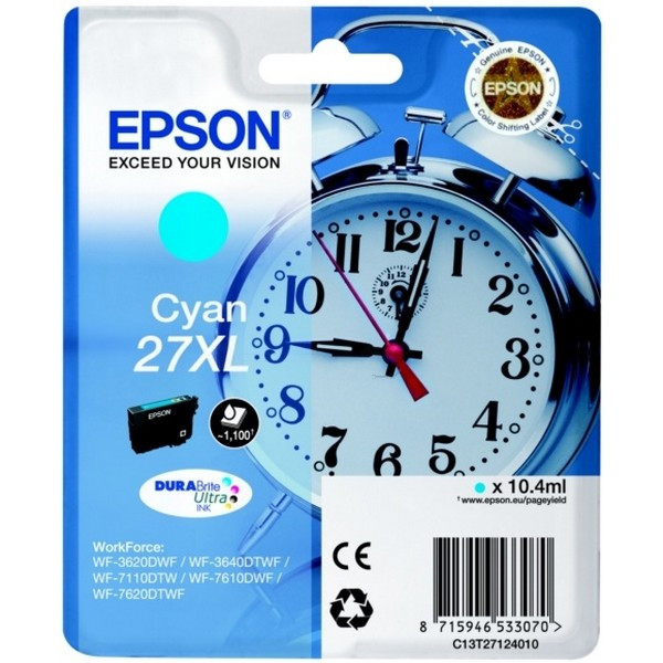 Epson C13T27124022 Картридж голубой 27XL для Epson WF7110, 7610, 7620  (1100стр)